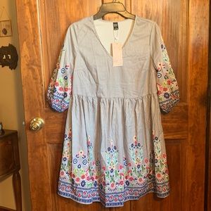 NWT Emery Rose BOHO style light and blousy dress, wear year round! Size S